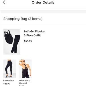 Fabletics 2pc Lets get physical workout outfit